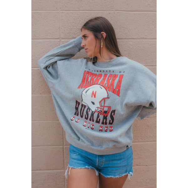Gameday Social Nebraska Murray Hippie Helmet Oversized Crew