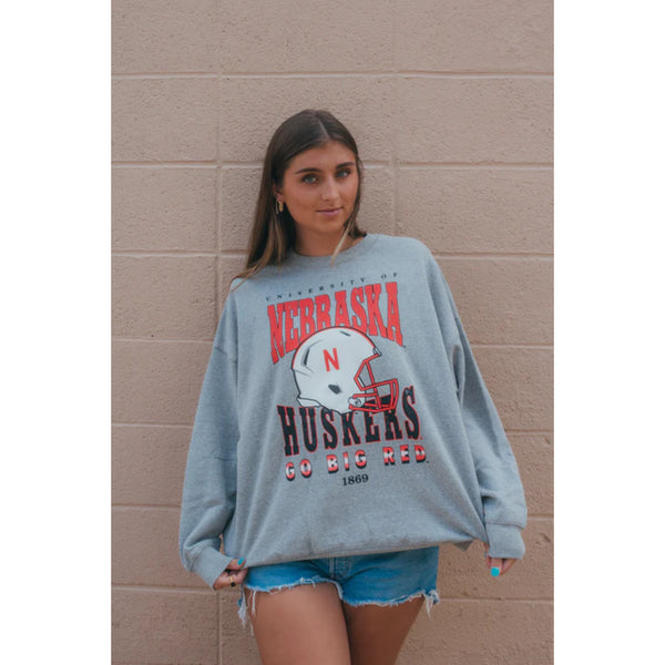 Gameday Social Nebraska Murray Hippie Helmet Oversized Crew