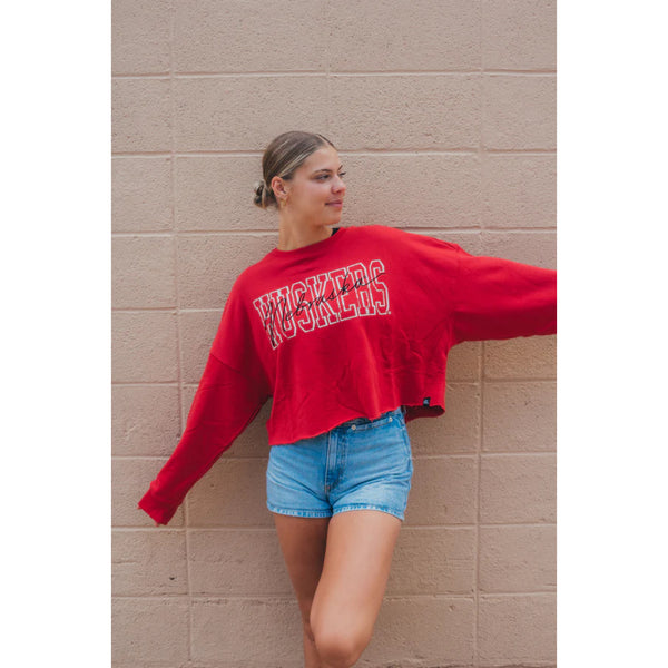 Gameday Social Nebraska Owen Oversized Cropped Crew