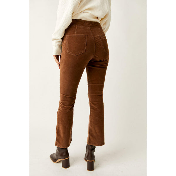 Free People In My Feelings Velvet Crop Slim Flare Pants