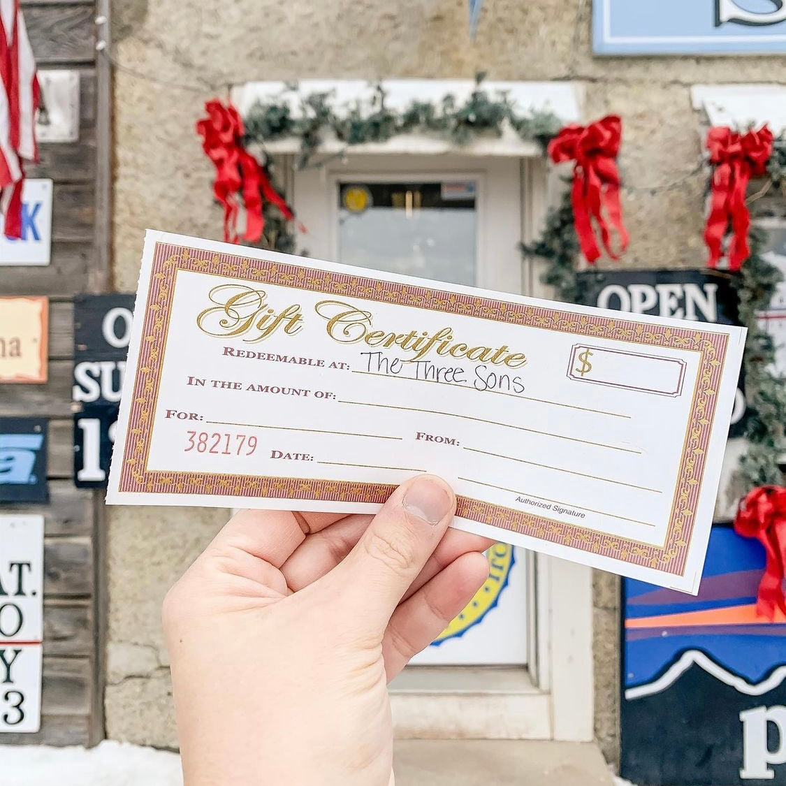 The Three Sons Gift Certificate